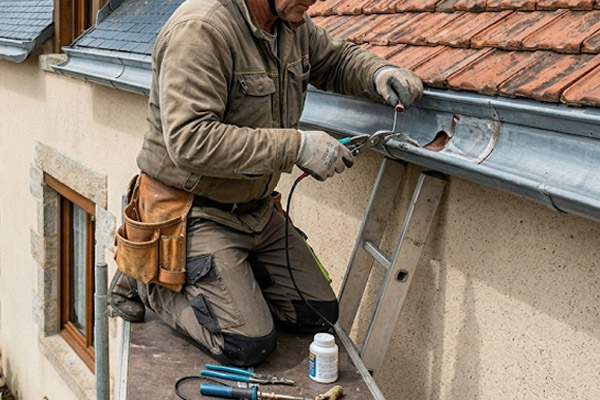 Réparation et pose de gouttière en zinc à Caulnes